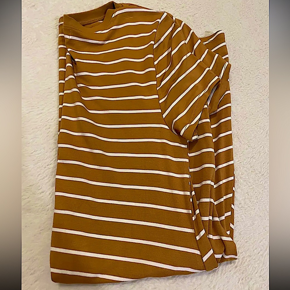 arizona yellow and white striped short sleeve dress